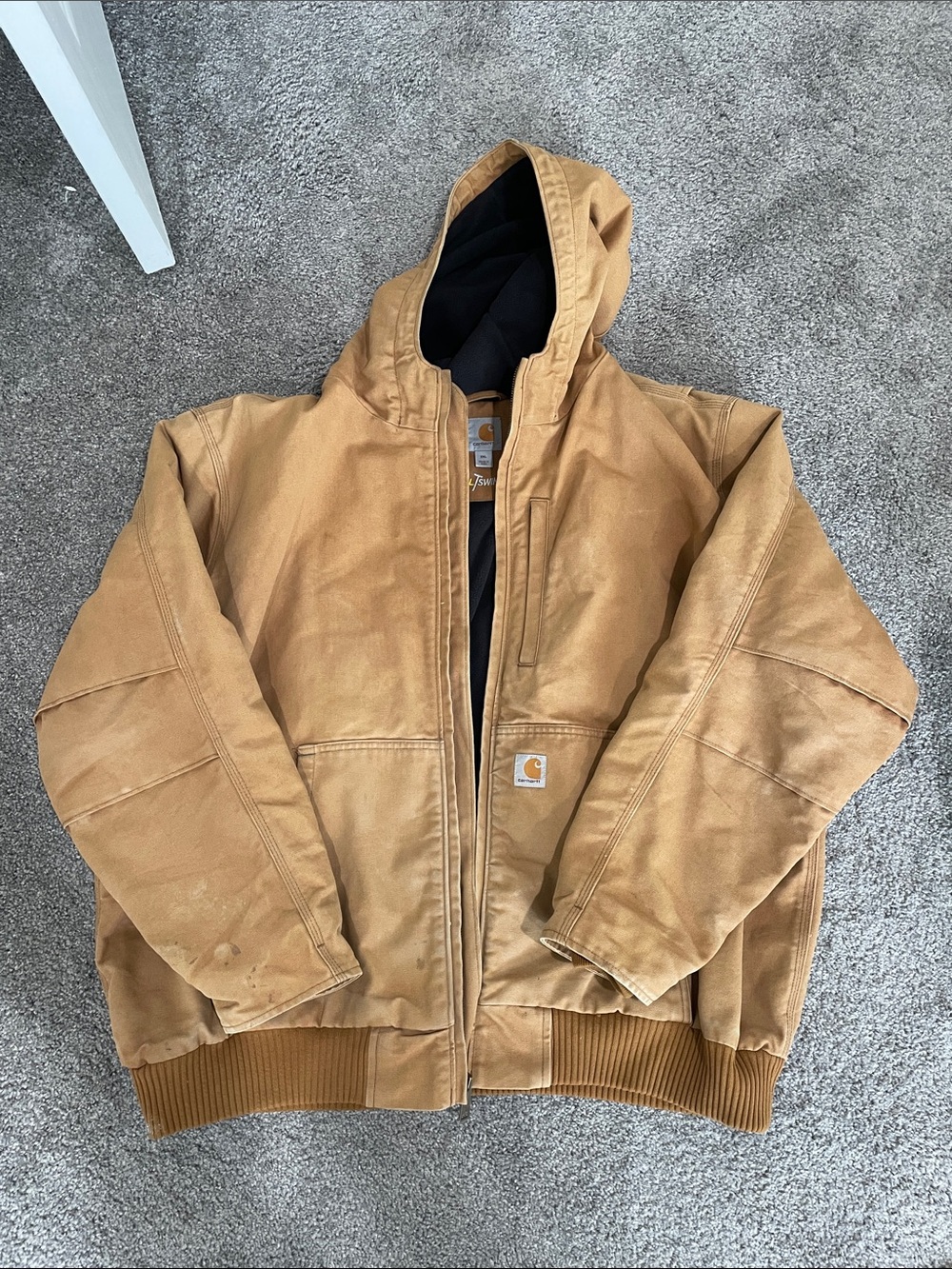 Carhartt Brown Hooded Work Jacket